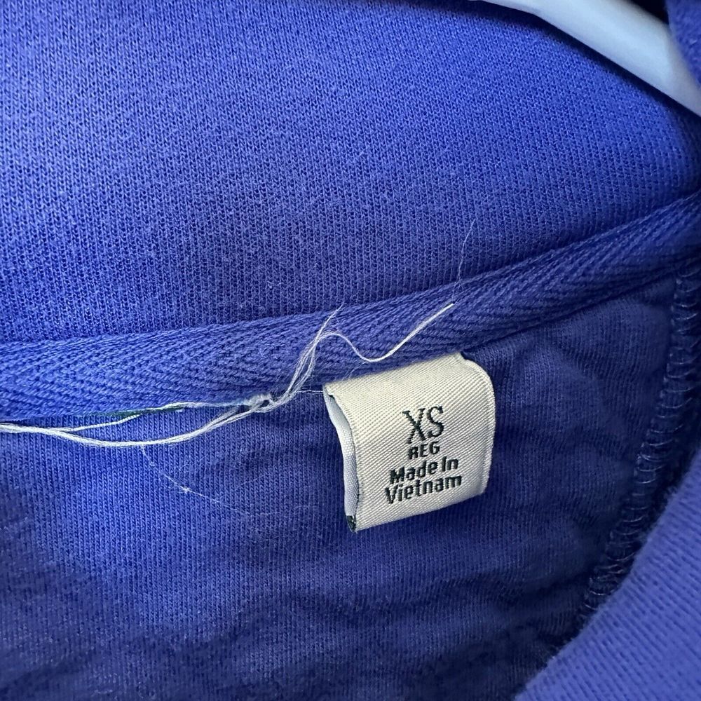 LL Bean Sweatshirt Womens XS Purple 1/4 Zip Pullover Quilted Kangaroo Pocket - Picture 5 of 10